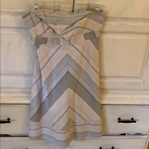 Strapless blue/beige dress